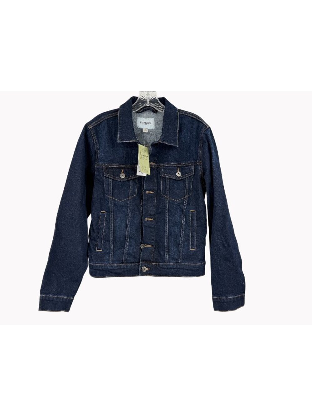 Goodfellow Co Womens Small Dark Wash Denim Jacket Cotton Blend New with tags